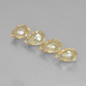 11.52 ctw Golden Citrine Gemstones, Citrine Gems in Briolette with Hole Shape for Sale.