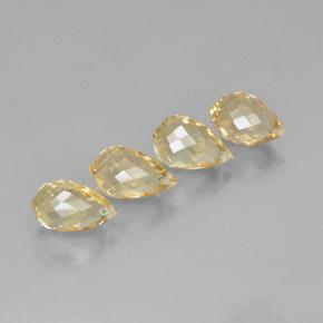 11.52 ctw Golden Citrine Stones, Natural Citrine in Briolette with Hole Shape for Sale