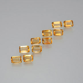 4.21 ct Yellow Citrine Gemstone, Citrine Gem in Octagon Facet Shape for Sale.