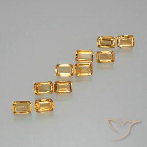 4.85 ct Yellow Citrine, 6 x 4.1 mm Octagon Cut From Brazil, Photo A