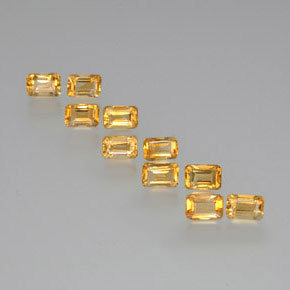 6.74 ctw Golden Citrine Stones, Natural Citrine in Octagon Facet Shape for Sale