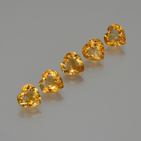 Deep Orange-Gold Цитрин Камень - 1ct Фасетная огранка формы Сердце (ID: 370949)