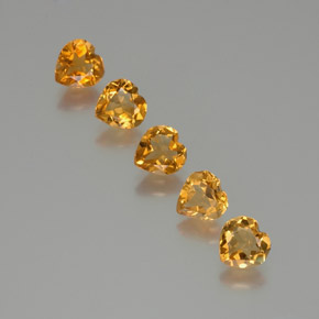 4.03 ctw Golden Citrine Stones, Natural Citrine in Heart Facet Shape for Sale