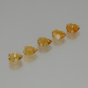 Citrine Gemstones in 6.8 x 6.6 mm Size for Sale, Citrine Stones in Deep Orange-Gold Color