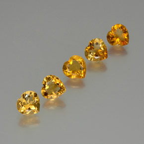 Deep Orange-Gold Цитрин Камень - 0.9ct Фасетная огранка формы Сердце (ID: 370957)