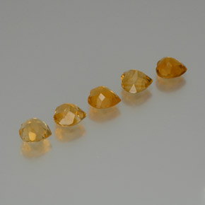 Citrine Gemstones in 6.9 x 6.8 mm Size for Sale, Citrine Stones in Deep Orange-Gold Color