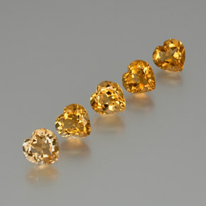 Orange-Gold Citrine Gem - 1.1ct Heart Facet (ID: 370958)