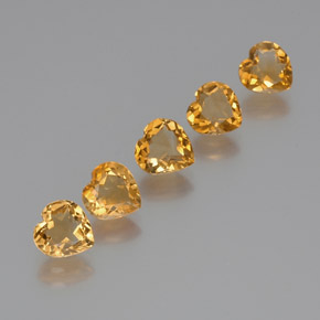 Medium-Light Orange-Gold Citrino Gem - 1ct Cuore sfaccettato (ID: 371045)