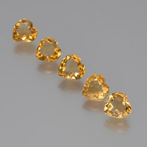 4.74 ctw Golden Citrine Stones, Natural Citrine in Heart Facet Shape for Sale