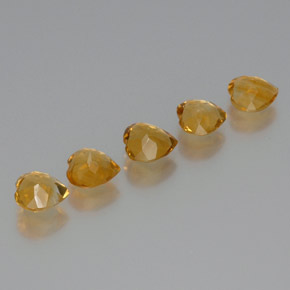 Citrine Gemstones in 7 x 7 mm (calibrated) Size for Sale, Citrine Stones in Medium-Light Orange-Gold Color