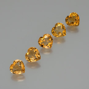 Dark Orange-Gold Citrino Gem - 1ct Cuore sfaccettato (ID: 371046)