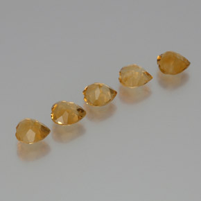 Citrine Gemstones in 7 x 7 mm (calibrated) Size for Sale, Citrine Stones in Dark Orange-Gold Color