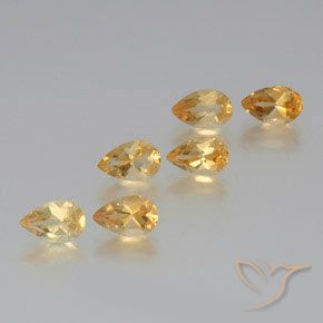 5.14ctw Natural Golden Citrine, Pear Shape, VS
