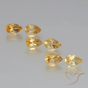 5.14 ctw Golden Citrine Stones, Natural Citrine in Pear Facet Shape for Sale