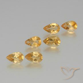 4.37ctw Natural Light Golden Citrine, Pear Shape, VS