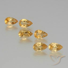 4.37 ctw Golden Citrine Stones, Natural Citrine in Pear Facet Shape for Sale