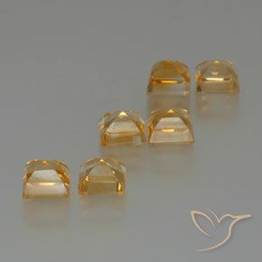 Citrine Gemstones in 6 x 6 mm (calibrated) Size for Sale, Citrine Stones in Medium Orange Color