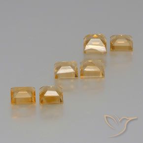 Citrine Gemstones in 6 x 6 mm (calibrated) Size for Sale, Citrine Stones in Light Orange-Gold Color