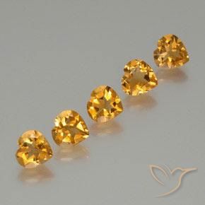 4.87ctw Natural Deep Orange-Gold Citrine, Heart, VS