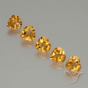 4.87 ctw Golden Citrine Stones, Natural Citrine in Heart Facet Shape for Sale