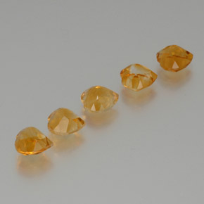 Citrine Gemstones in 7 x 7 mm (calibrated) Size for Sale, Citrine Stones in Gold Color