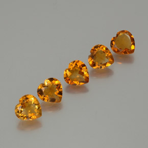 Arancione marroncino Citrino Gem - 1ct Cuore sfaccettato (ID: 371512)