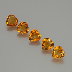 4.93 ctw Orange Citrine Stones, Natural Citrine in Heart Facet Shape for Sale