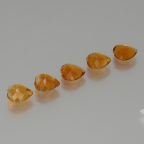 Citrine Gemstones in 7 x 7 mm (calibrated) Size for Sale, Citrine Stones in Brownish Orange Color