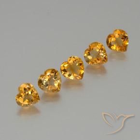5.22ctw Natural Deep Orange-Gold Citrine, Heart, VS