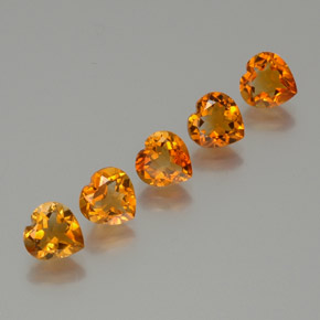 Medium-Dark Orange Citrine Gem - 1.1ct Heart Facet (ID: 371520)