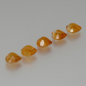 Citrine Gemstones in 7 x 7 mm (calibrated) Size for Sale, Citrine Stones in Medium-Dark Orange Color