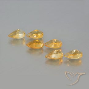 Citrine Gemstones in 8 x 5 mm (calibrated) Size for Sale, Citrine Stones in Medium-Light Orange-Gold Color