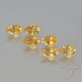 5.14ctw Natural Orange-Gold Citrine, Pear Shape, VS