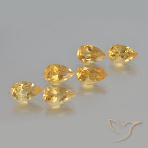 5.14 ctw Golden Citrine Stones, Natural Citrine in Pear Facet Shape for Sale