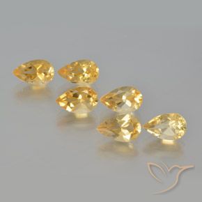 5.40ctw Natural Medium Gold Citrine, Pear Shape, VS