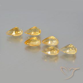 Citrine Gemstones in 8 x 5 mm (calibrated) Size for Sale, Citrine Stones in Medium Gold Color