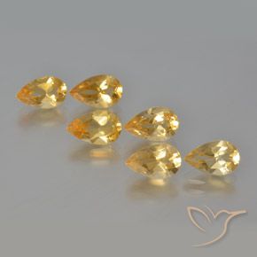4.80ctw Natural Golden Citrine, Pear Shape, VS, Photo A