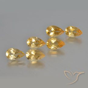 4.80 ctw Golden Citrine Stones, Natural Citrine in Pear Facet Shape for Sale