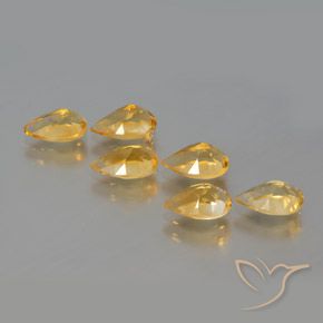 Citrine Gemstones in 8.2 x 5.2 mm Size for Sale, Citrine Stones in Golden Color