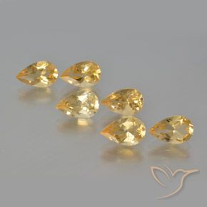 4.79ctw Natural Gold Citrine, Pear Shape, VS