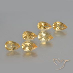 4.79 ctw Golden Citrine Stones, Natural Citrine in Pear Facet Shape for Sale