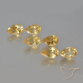 4.99ctw Natural Golden Citrine, Pear Shape, VVS-VS