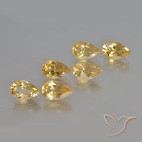 4.99 ctw Golden Citrine Stones, Natural Citrine in Pear Facet Shape for Sale