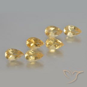 5.02 ctw Golden Citrine Stones, Natural Citrine in Pear Facet Shape for Sale