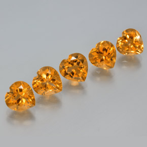 Deep Orange-Gold Citrino Gem - 1.2ct Cuore sfaccettato (ID: 371617)
