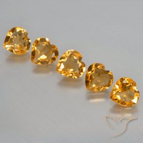 4.29 ctw Golden Citrine Stones, Natural Citrine in Heart Facet Shape for Sale