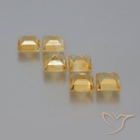 Citrine Gemstones in 6 x 6 mm (calibrated) Size for Sale, Citrine Stones in Golden Color