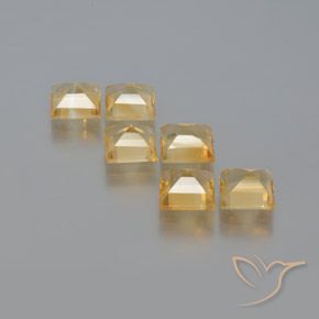 Citrine Gemstones in 6 x 6 mm (calibrated) Size for Sale, Citrine Stones in Golden Orange Color