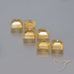 Citrine Gemstones in 6 x 6 mm (calibrated) Size for Sale, Citrine Stones in Golden Color