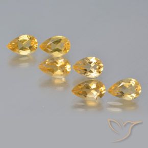 4.35ctw Natural Medium Gold Citrine, Pear Shape, VS